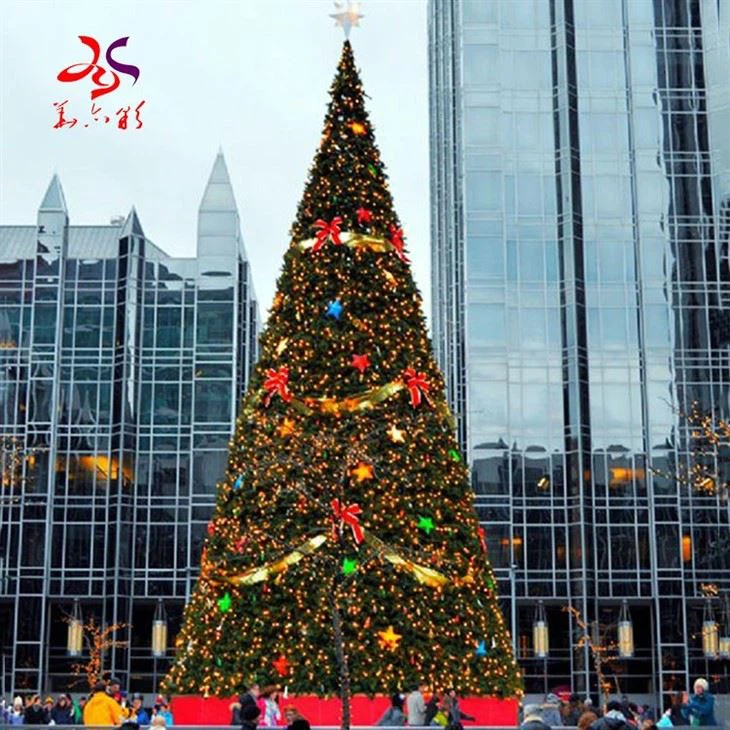 Large Frame Christmas Tree 5-50 Outdoor Giant Tree Hotel Shopping Center Decoration Green Simulation Big Xmas Tree