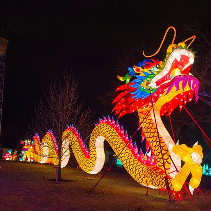 2024 Factory Theme Park Lanterns Traditional Chinese New Year Lighting Dragon Lantern